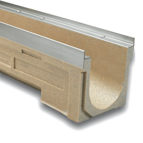Gitter-Abflussrinne - F200 - ULMA - ARCHITECTURAL SOLUTIONS - mit Neigung / Polymerbeton / Gusseisengitter
