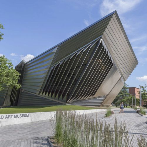 Folie-Fassadenverkleidung - BROAD ART MUSEUM - A. Zahner - Edelstahl / profiliert / Metalloptik