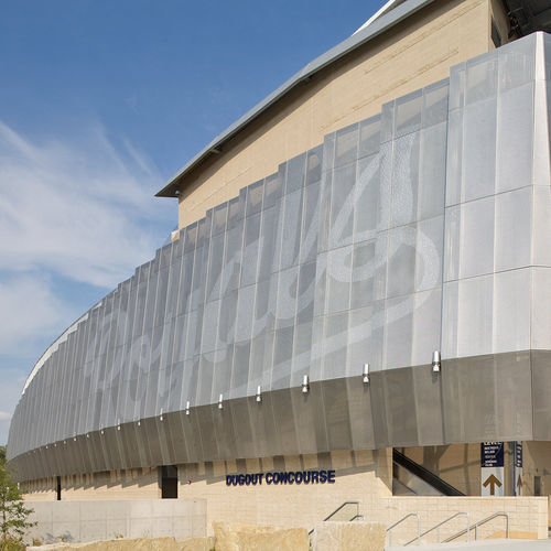 Edelstahl-Sonnenschutzlamelle - KAUFFMAN STADIUM - A. Zahner - für Fassaden / vertikal / stationär