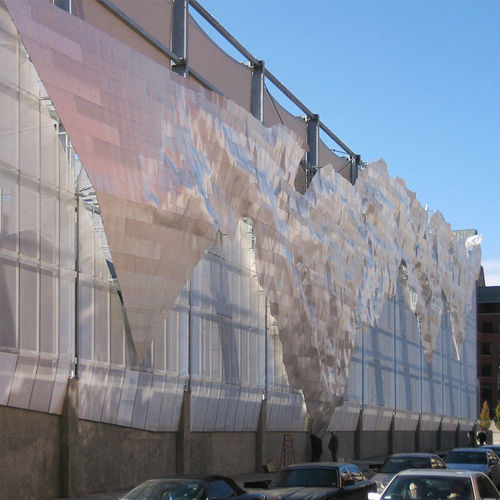 Aluminium-Sonnenschutzlamelle - WINDS OF APHRODITE - A. Zahner - galvanisiertem Stahl / für Fassaden / vertikal