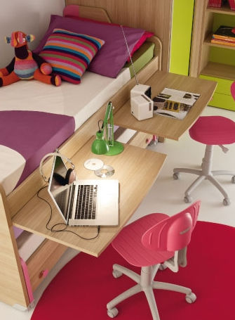 Moderner Schreibtisch - READY FOR ANYTHING - Mobil Sprint Srl - Holz / mit ausziehbarem Bett / für Kinder