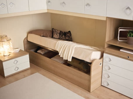 Modernes Bett - INTIMACY - Mobil Sprint Srl - Bettkasten / für Kinder (Unisex) / Holz