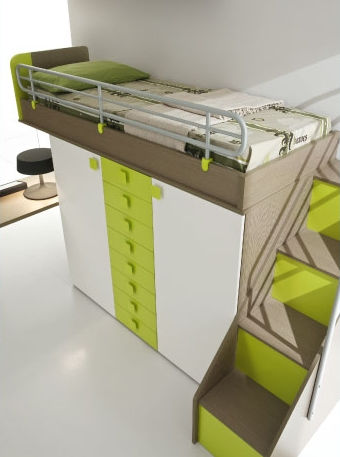 Hochbett - Mobil Sprint Srl - modern / für Kinder (Unisex) / Holz