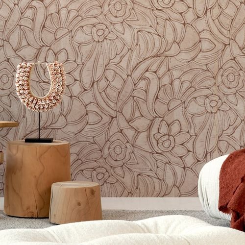 Moderne Tapete - FLORE - ARTE - Vinyl / Blumenmotiv / Stoffoptik