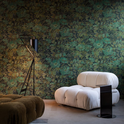 Moderne Tapete - STAGIONATO - ARTE - Vinyl / Blumenmotiv / Stoffoptik