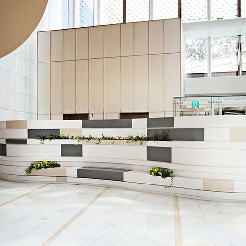 Mineralwerkstoff-Arbeitsplatte - IVORY  SI040 - Staron Solid Surfaces - für Gewerbegebrauch / für Außenbereich