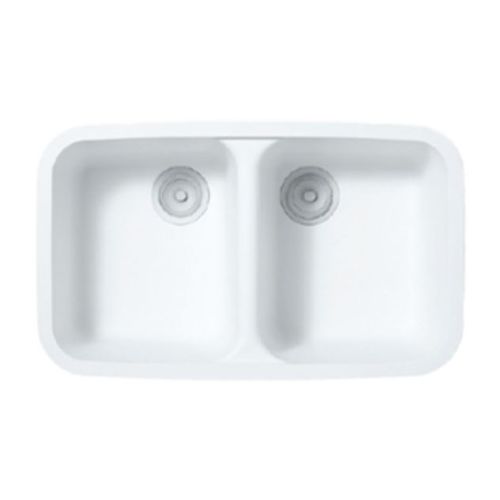 Doppelbeckenspüle - A2311 - Staron Solid Surfaces - ohne Abtropffläche / Mineralwerkstoff / Unterbau