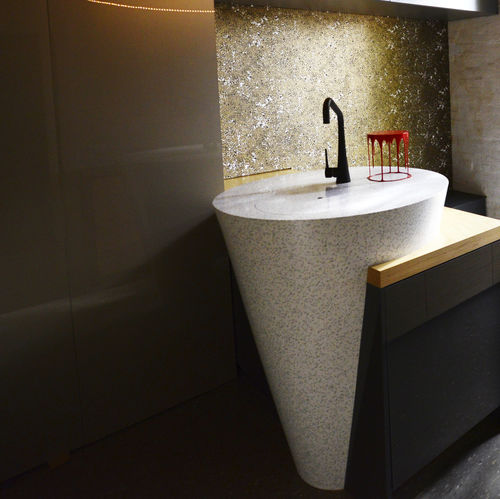 Mineralwerkstoff-Arbeitsplatte - MOSAIC DALMATIAN QD212 - Staron Solid Surfaces - für Küche / für Badezimmer / fleckenabweisend