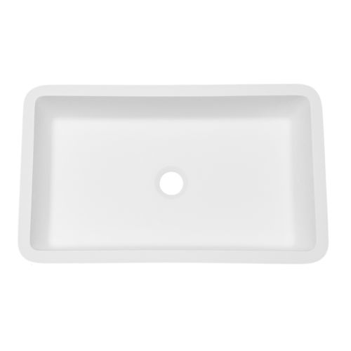Aufsatzhandwaschbecken - B3200 - Staron Solid Surfaces - eingebaut / rechteckig / Mineralwerkstoff