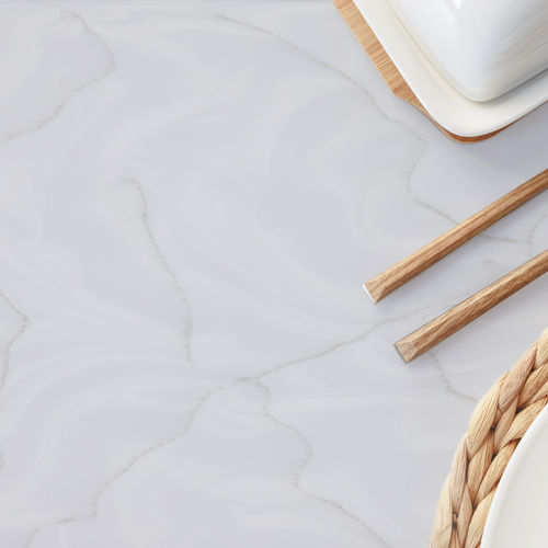 Mineralwerkstoff-Arbeitsplatte - ROTOR CLOUD VR322 - Staron Solid Surfaces - für Küche / für Badezimmer / weiß