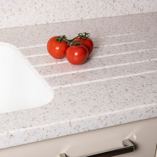 Mineralwerkstoff-Arbeitsplatte - QUARRY OYSTER TO310 - Staron Solid Surfaces - für Küche / für Badezimmer / fleckenabweisend