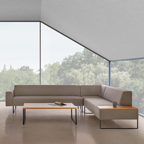 Moderner Couchtisch - TETRIS  - INCLASS - lackiertes MDF / Natureiche / Gestell aus Stahl