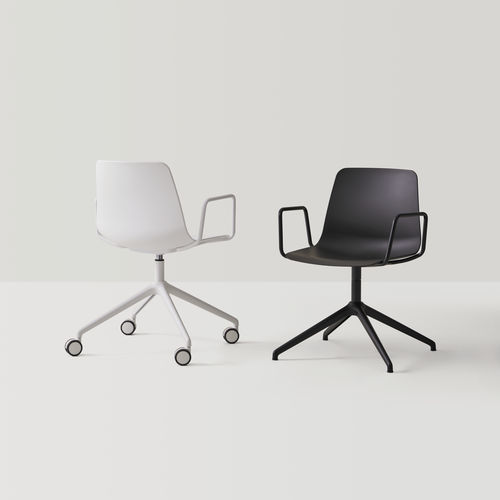 Polypropylenarbeitsstuhl - VARYA - INCLASS - Leder / Stoff / mit Rollen