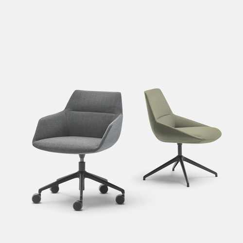 Leder-Arbeitsstuhl - DUNAS XS - INCLASS - Stoff / mit Rollen / drehbar