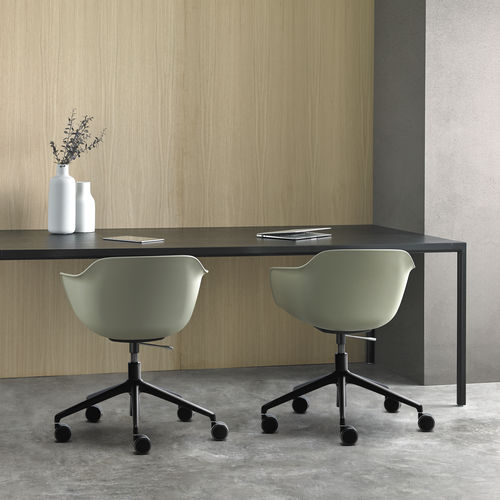 Kunststoff-Arbeitsstuhl - TAIA  - INCLASS - Stahl / Leder / Stoff