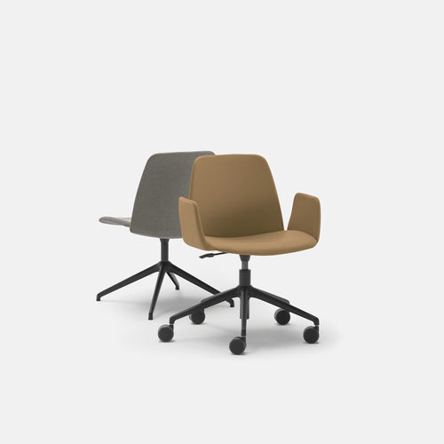 Leder-Arbeitsstuhl - UNNIA TAPIZ - INCLASS - Stoff / mit Rollen / drehbar