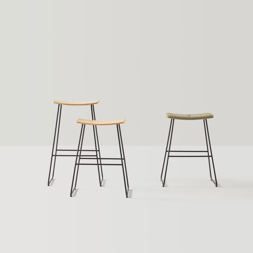 Moderner Barhocker - TAO - INCLASS - Leder / Stoff / Holz