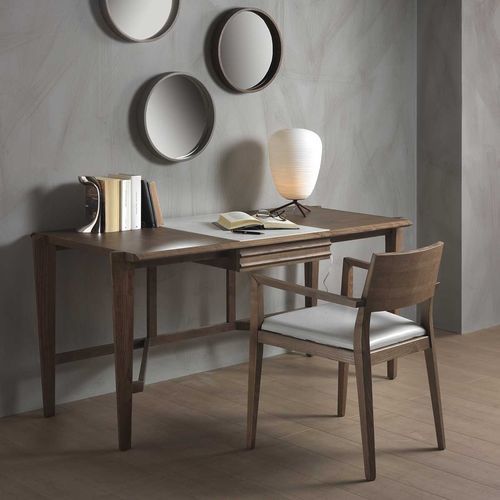 Moderner Sekretär - ARAMIS - Italy Dream Design - Massivholz / Esche / Leder