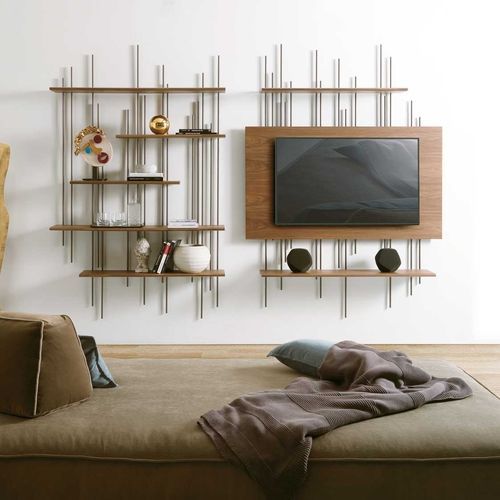 Wandmontiertes Regalsystem - Bambou - Italy Dream Design - modern / Metall / Holz