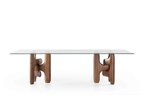 Moderner Esstisch - FACE - Italy Dream Design - Massivholz / Gestell aus Massivholz / Gestell aus Nussbaum