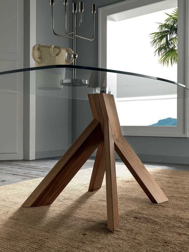 Esstisch / organisches Design - ELIPSE - Italy Dream Design - Holzfurnier / Gestell aus Furnierholz / Gestell aus Nussbaum