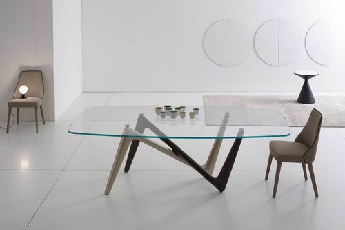 Moderner Tisch - EDGE - Italy Dream Design - Hartglas / rechteckig / fest
