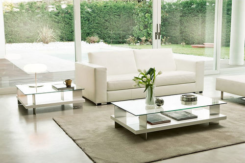 Couchtisch / minimalistisches Design - JUPITER - Italy Dream Design - lackiertes Holz / Gestell aus Aluminium / rechteckig