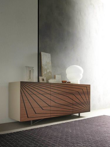 Modernes Sideboard - OTTICA - Italy Dream Design - Stahl / Nussbaum / Ebenholz