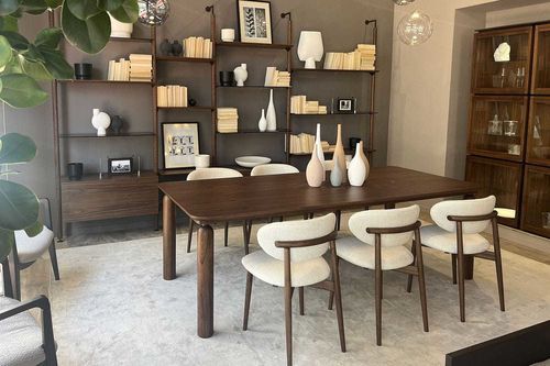 Design-Esstisch - GO - Italy Dream Design - Nussbaum / Gestell aus Nussbaum / rechteckig