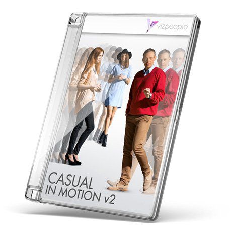 2D/3D Objektbibliothek - CASUAL IN MOTION V2 - VizPeople Cut Out people