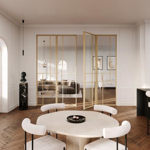 Metallprofil - DIVINA DECORATIVE - ARLU - für Glastrennwand / wandmontiert / geformt