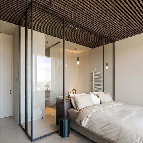 Modulare Trennwand - DIVINA CORNER - ARLU - mit Glasfront / Aluminium / für professionellen Einsatz