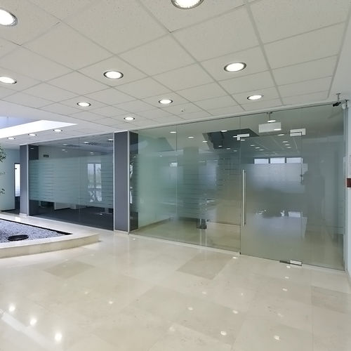 Bodenstehende Bürotrennwand - SINGLE GL  - Glas Expert - Glas / Aluminiumprofil / transparent