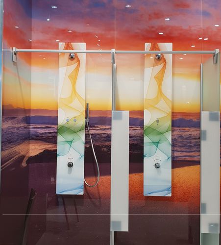 Glasscheibe für Duschen - Glas Expert - Glaskeramik / bedruckt / für Sauna