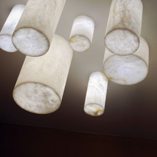 Moderne Deckenleuchte - DOMINO - Atelier-alain-ellouz - rund / Alabaster / LED