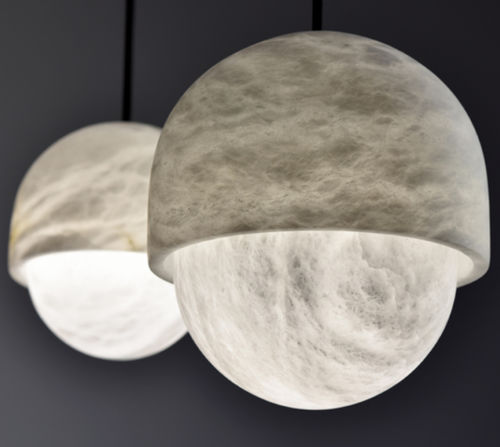 Hängelampe - YOKO - Atelier-alain-ellouz - Alabaster / modern / mit Kabel
