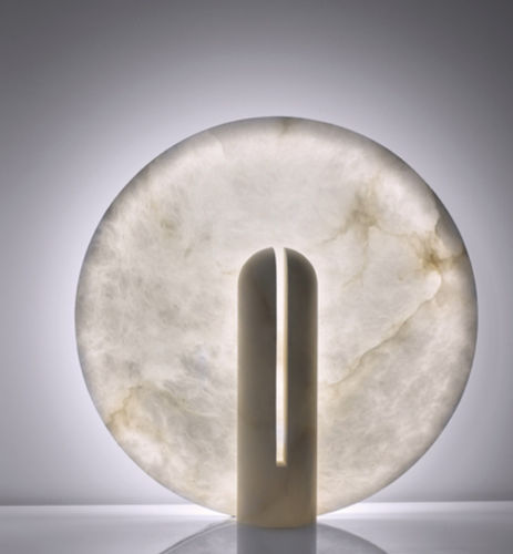 Tischlampe - BONNIE & CLYDE - Atelier-alain-ellouz - Alabaster / modern / schnurlos
