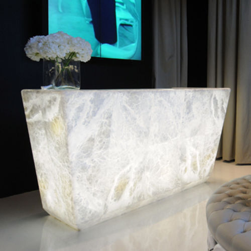 Moderner Konsolentisch - CASA - Atelier-alain-ellouz - Alabaster / Gestell aus Alabaster / rechteckig
