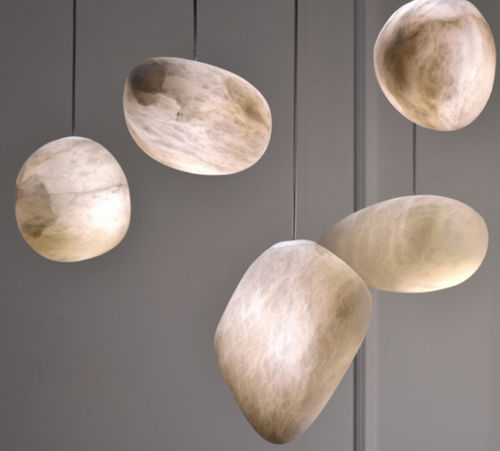 Hängelampe - GALET S - Atelier-alain-ellouz - Alabaster / modern / mit Kabel