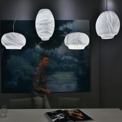 Hängelampe - CAMILLE - Atelier-alain-ellouz - Alabaster / modern / mit Kabel