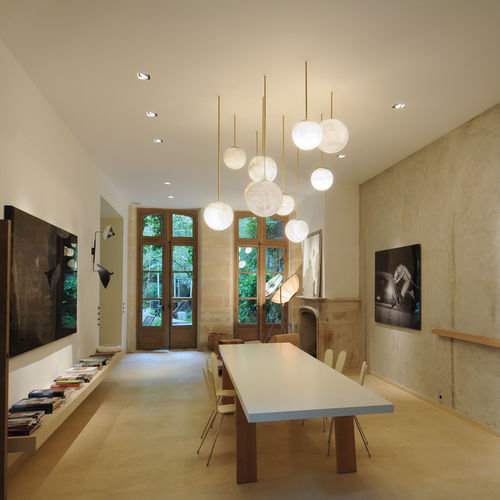 Hängelampe - LUNA - Atelier-alain-ellouz - Alabaster / modern / mit Kabel