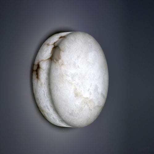 Moderne Wandleuchte - DOMINO A - Atelier-alain-ellouz - für den Innenraum / Alabaster / rund