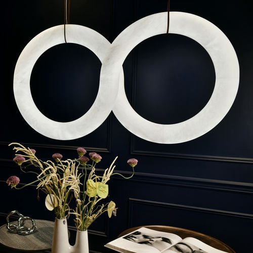 Hängelampe - INFINITY 08 V - Atelier-alain-ellouz - Alabaster / modern / mit Kabel