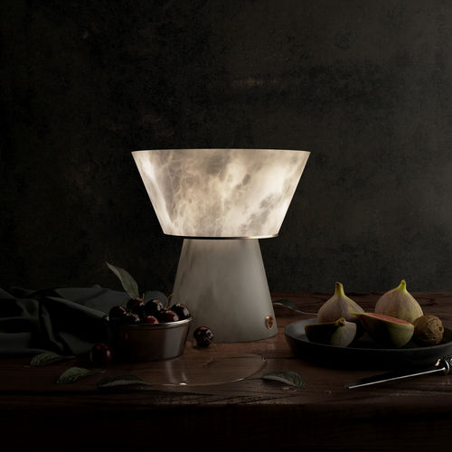 Tischlampe - GAMA  - Atelier-alain-ellouz - mobil / Messing / Alabaster
