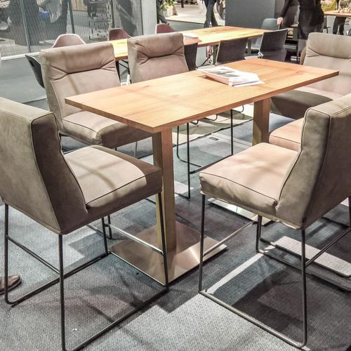 Moderner Bistrotisch - MODUL PLUS - KFF - Stahl / Holz / rund