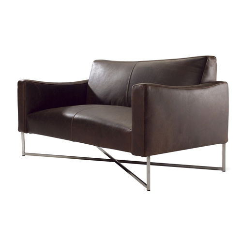 Modernes Sofa - LUIS - KFF - Leder / braun / Stahl