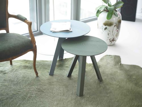Moderner Beistelltisch - TRE - Arco - Holz / oval / rechteckig