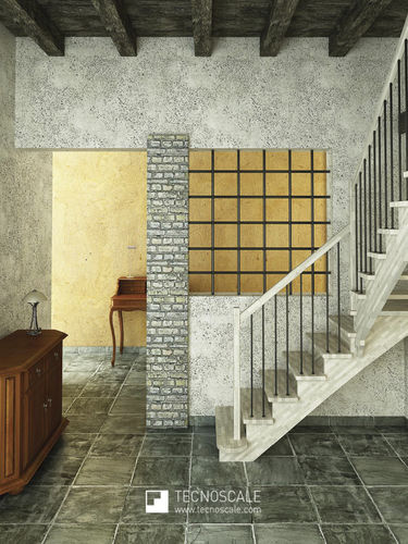 Viertelgewendelte Treppe - 900 NOVECENTO MAISON - TECNOSCALE - Holzstufen / mit Holzstruktur / für Privatgebrauch