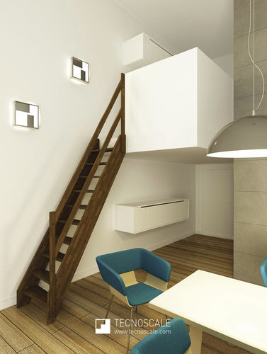 Gerade Treppe - MARINARA - TECNOSCALE - Holzstufen / mit Holzstruktur / modern