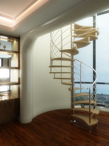 Wendeltreppe - TEKNA - TECNOSCALE - Holzstufen / mit Metallstruktur / mit Edelstahlstruktur